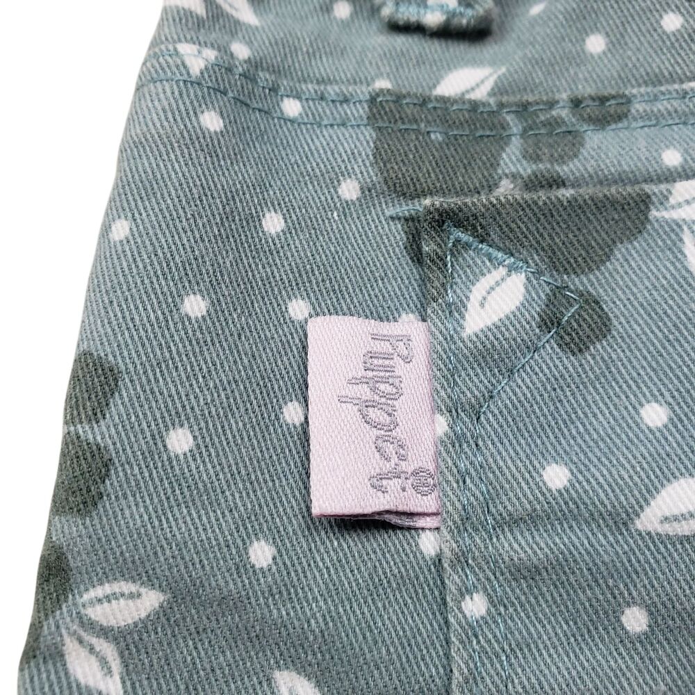 Puppet Floral Shorts Girls 8 Green Polka Dot Denim Elastic Waist Kids - Picture 4 of 10